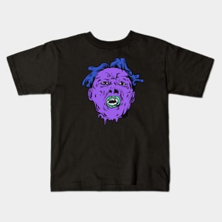 Dope melting purple face man illustration Kids T-Shirt